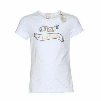 Girls White Slogan T-shirt