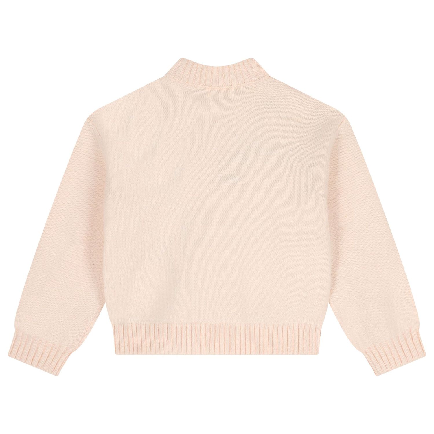 Girls Pink Cat Knitted Sweatshirt, 1, hi-res