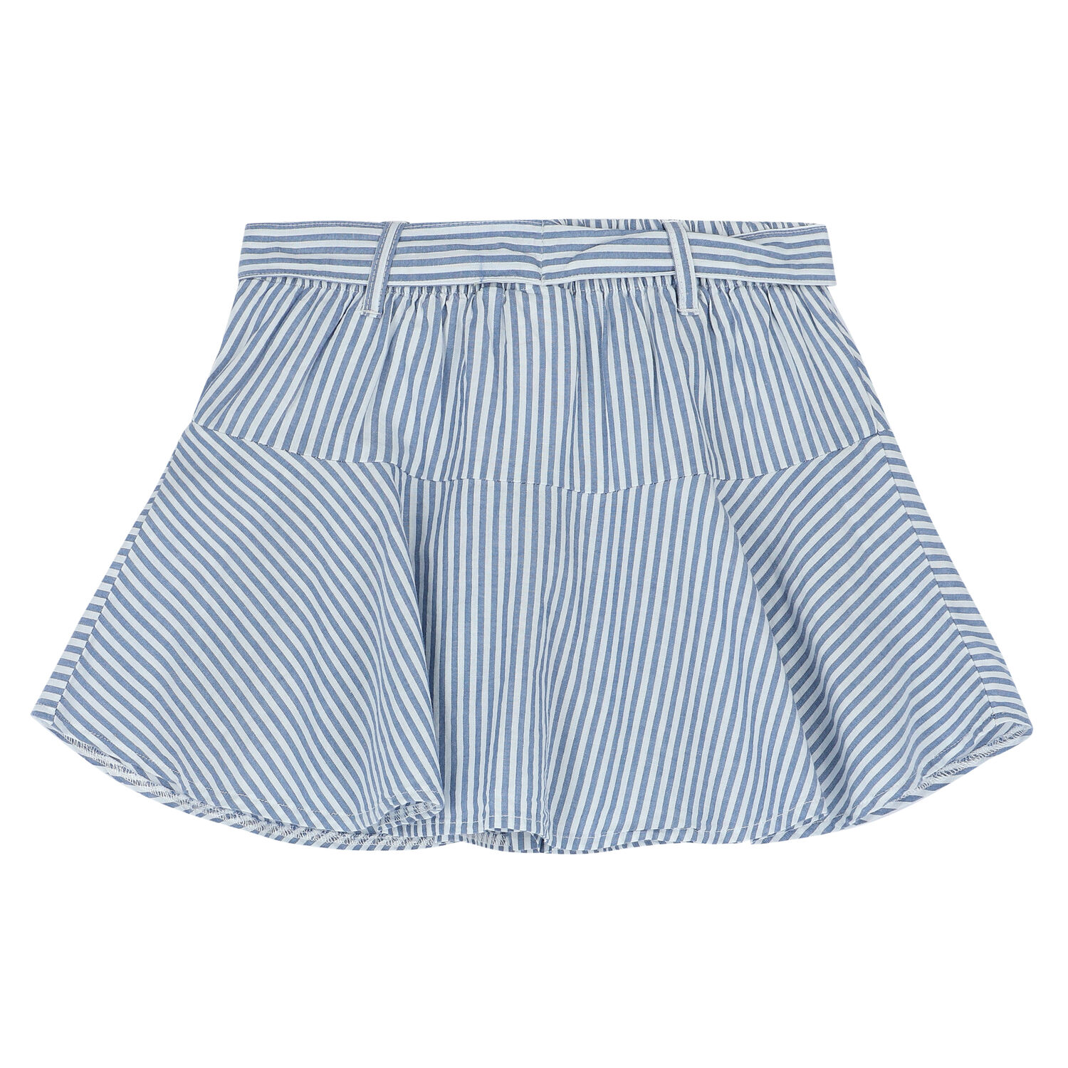 Girls Blue & White Striped Shorts, 1, hi-res