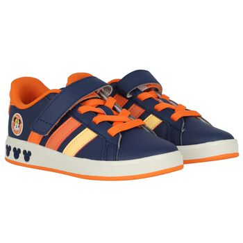 Boys Navy Blue Mickey Mouse Disney Grand Court Trainers