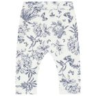 Navy Blue & White Toile De Jouy Cotton Baby Pyjamas, 1, hi-res