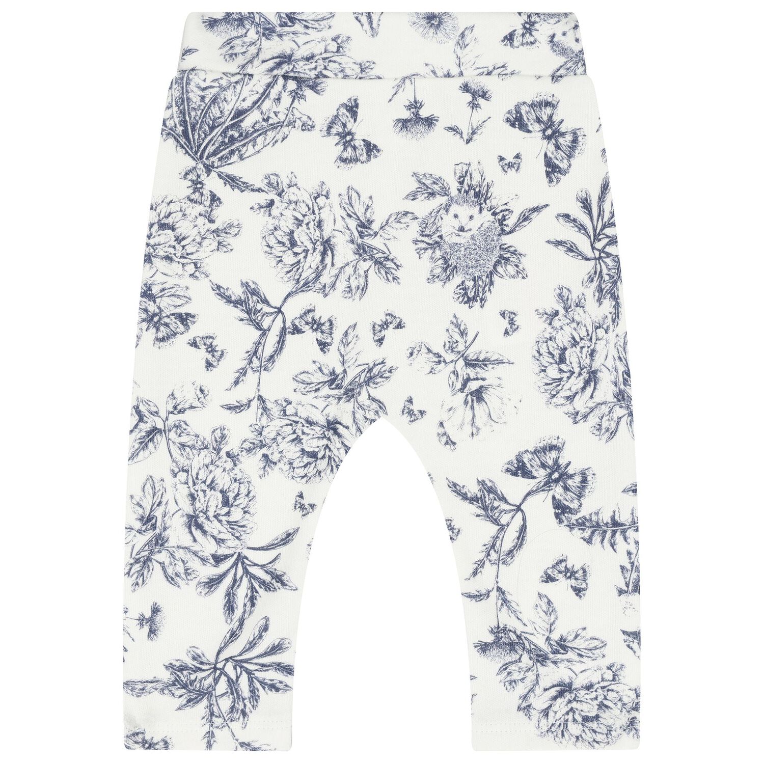 Navy Blue & White Toile De Jouy Cotton Baby Pyjamas, 1, hi-res image number null