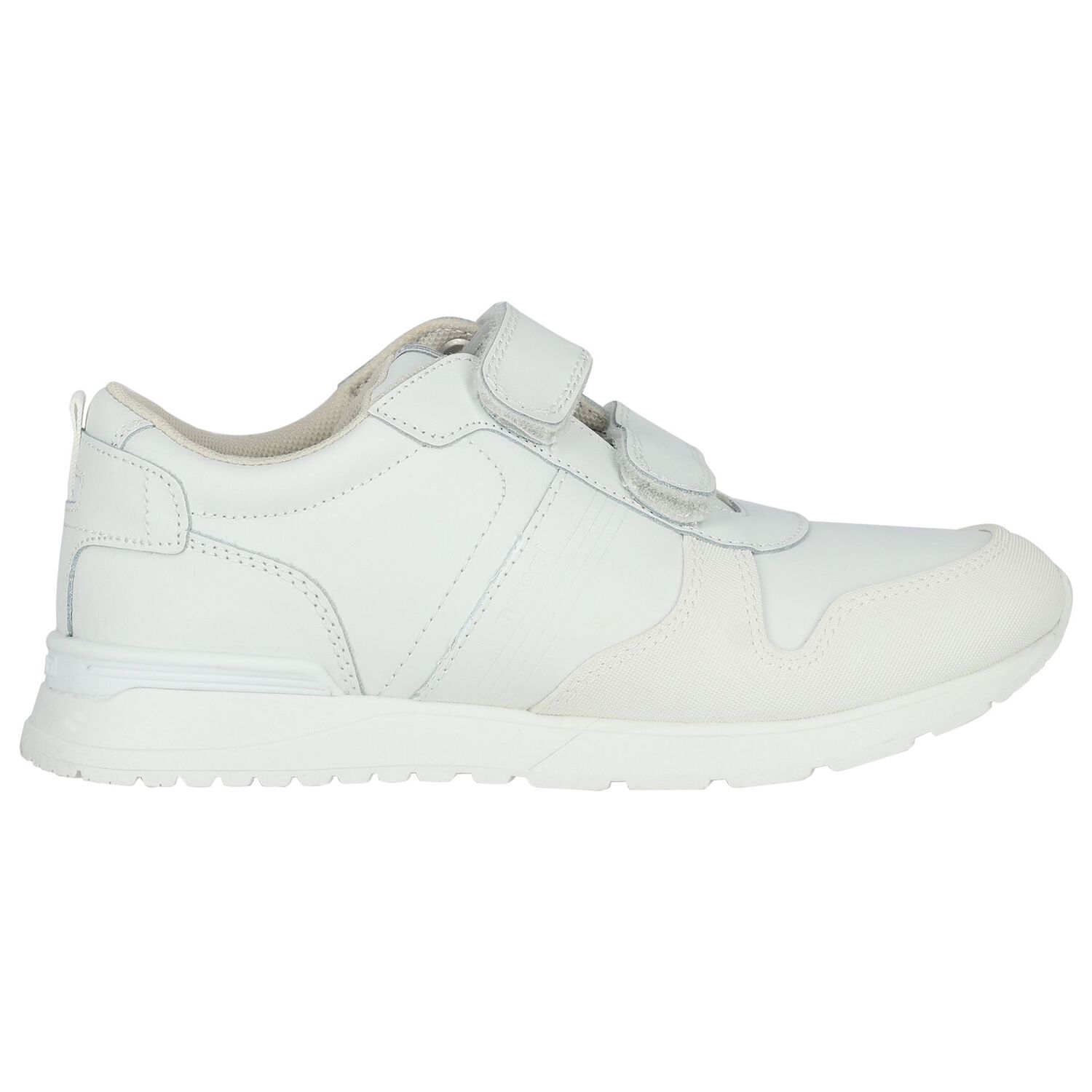 Boys White Logo Trainers, 1, hi-res