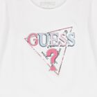 Girls White Logo Long Sleeve Top, 1, hi-res