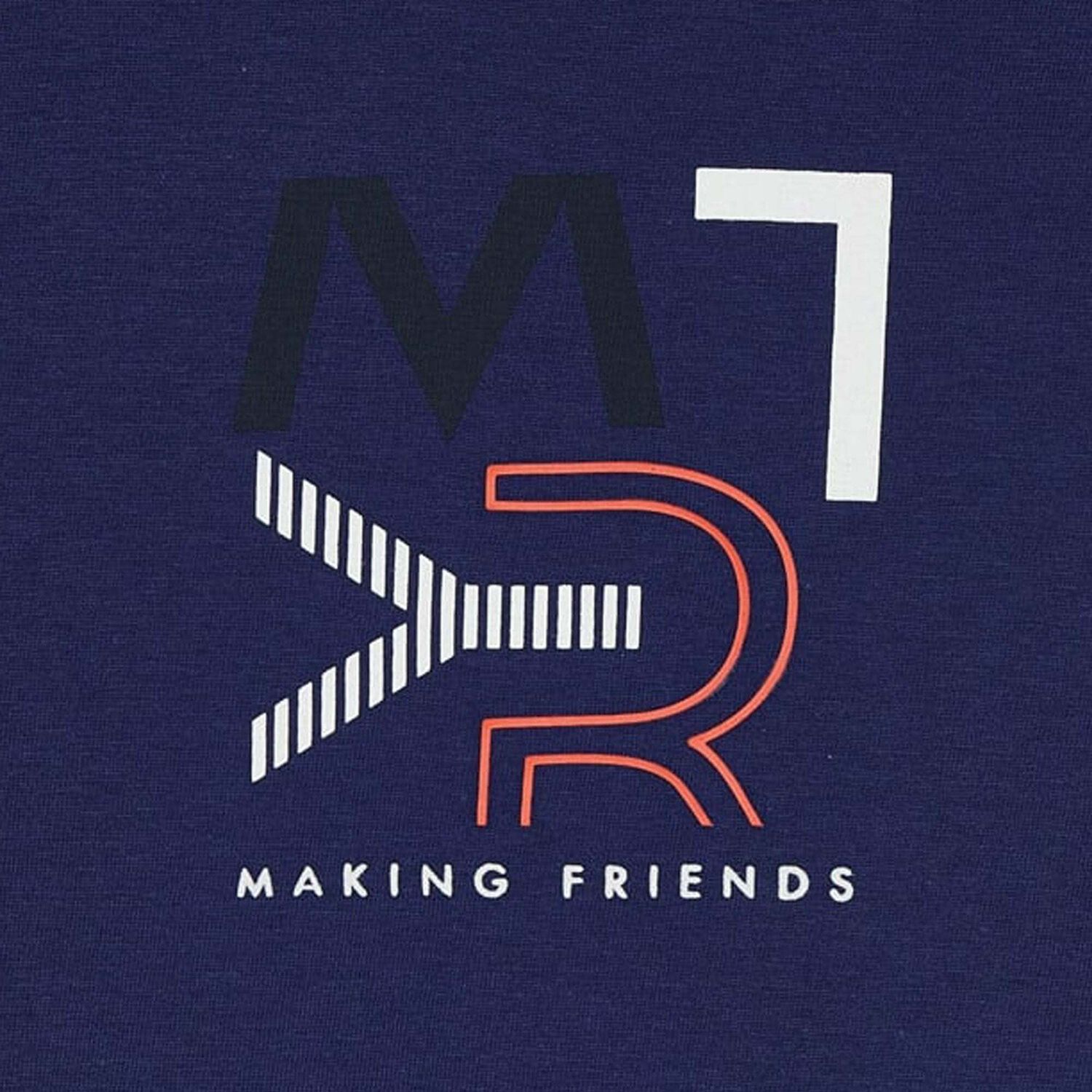 توب باكمام بالشعار باللون الكحلى للاولاد, 3, hi-res