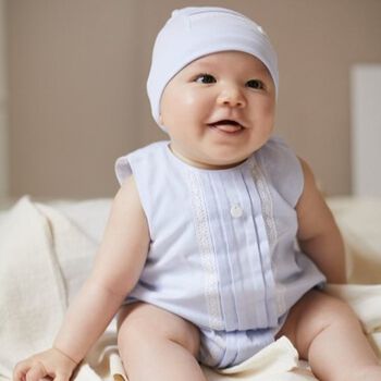 Baby Girls Blue Lace Bodysuit