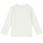 توب بأكمام بطبعة ديناصور باللون العاجى للاولاد, 1, hi-res