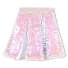 Girls Pink Iridescent Sequin Skirt, 1, hi-res