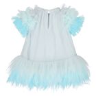 Baby Girls Blue Ruffled Tulle Dress Set, 1, hi-res