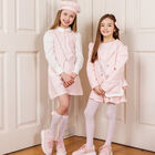 Girls Pink Bow Socks, 2, hi-res