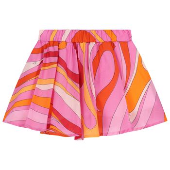 Girls Pink & Orange Onde Skirt