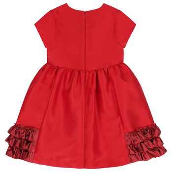 Girls Red Ruffled Dress