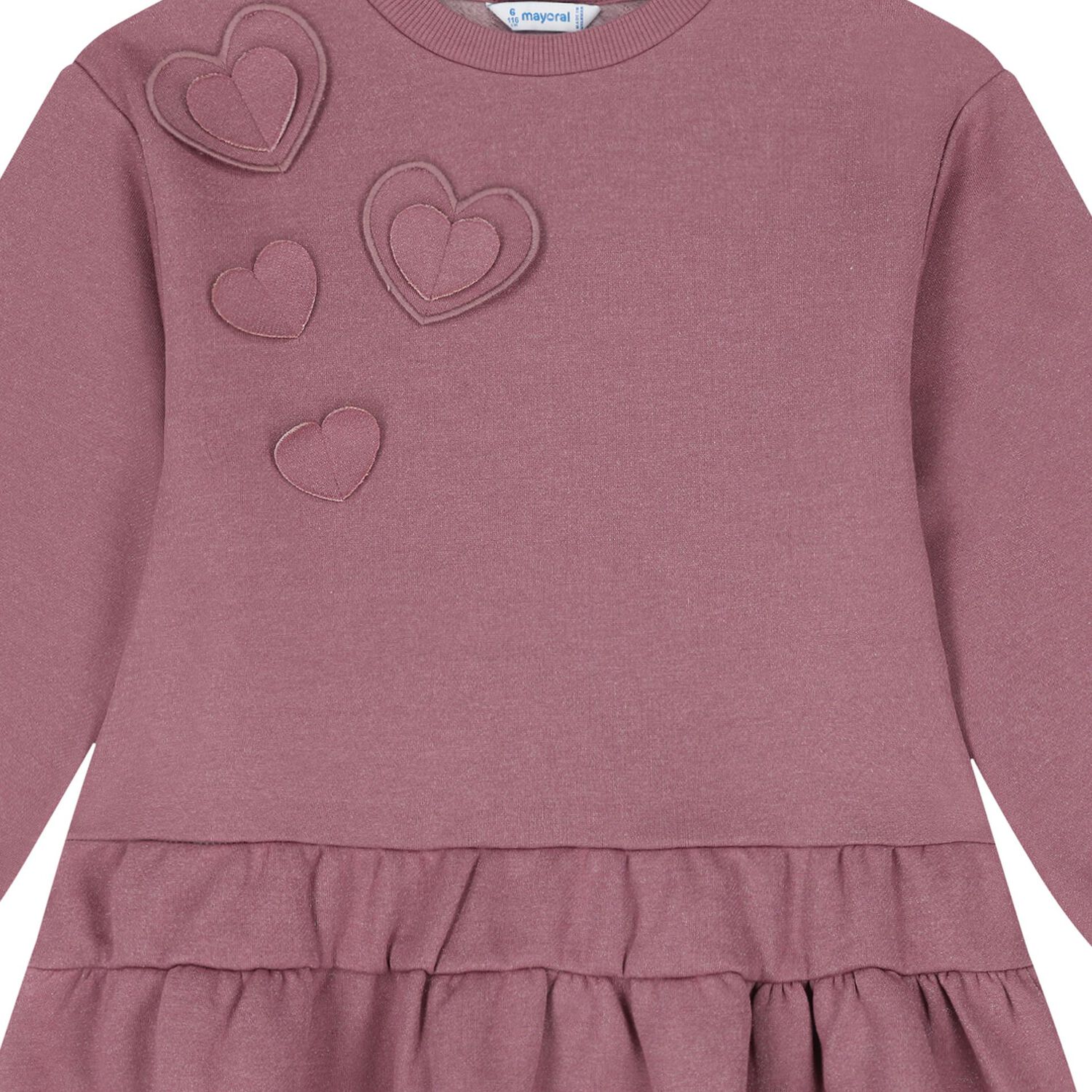 Girls Pink Heart Dress, 1, hi-res