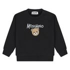 Younger Black Teddy Bear Logo Sweatshirt, 5, hi-res