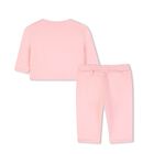 Younger Girls Pink Logo Tracksuit, 1, hi-res