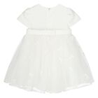Younger Girls White Bow Tulle Dress, 1, hi-res