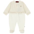 أفرول بنات بالشعار باللون العاجي, 1, hi-res