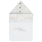 عش باللون أبيض وبيج مزين بشعار للرضع, 1, hi-res