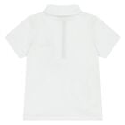 Younger Boys White Logo Polo Shirt, 1, hi-res