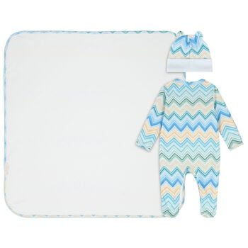 Blue & Yellow Zig Zag Babygrow Set