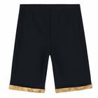 Boys Navy Blue Logo Shorts, 1, hi-res