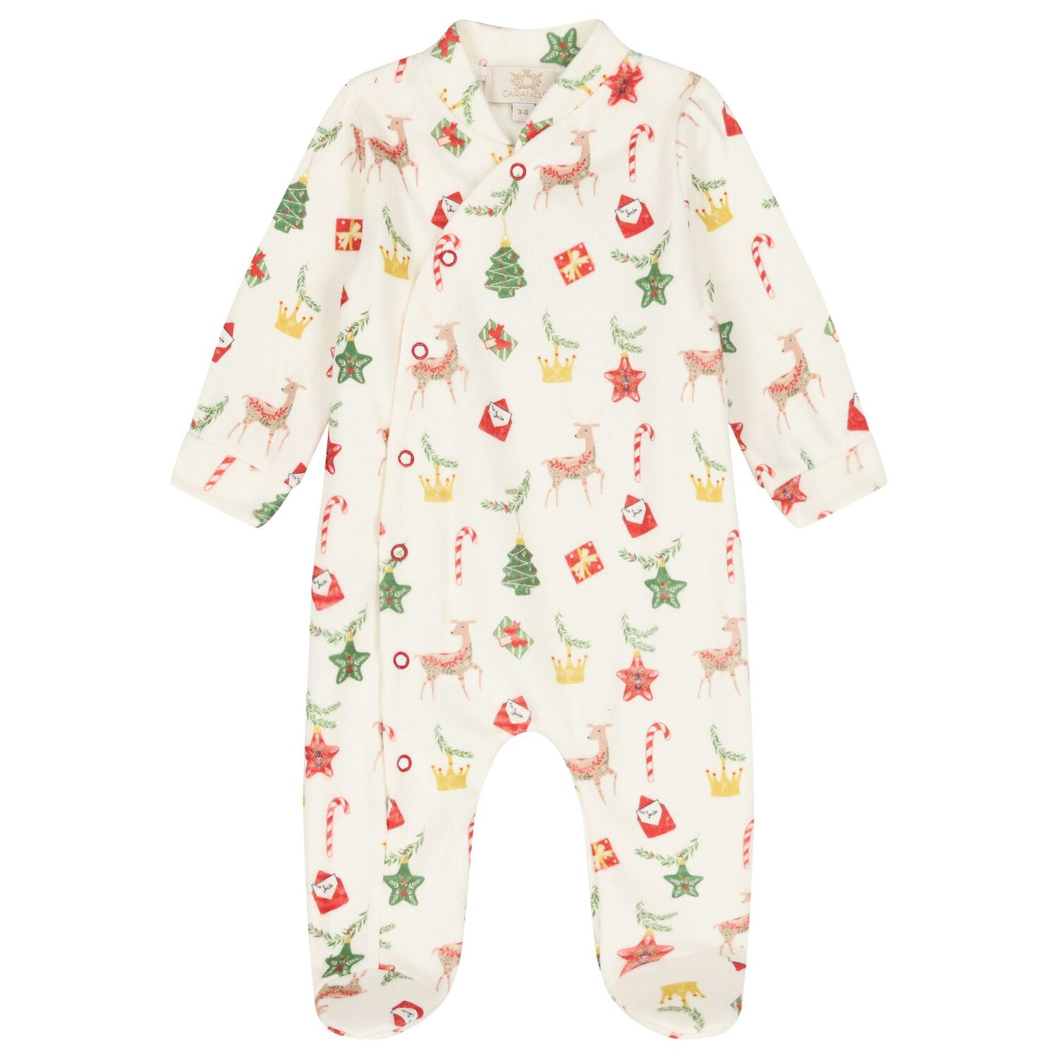 Baby Boys Ivory Festive Babygrow Set, 1, hi-res
