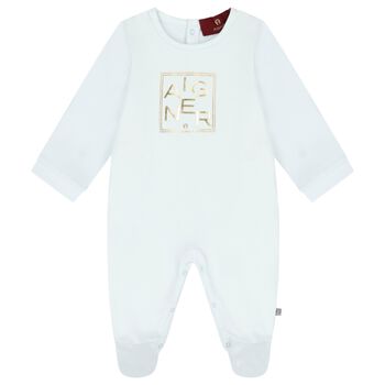 Baby Boys Blue Logo Babygrow