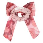 Girls Pink Bow Scrunchie, 1, hi-res