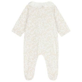 Baby Girls Ivory & Beige Babygrow