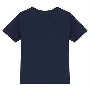 Younger Boys Navy Blue Logo T-Shirt