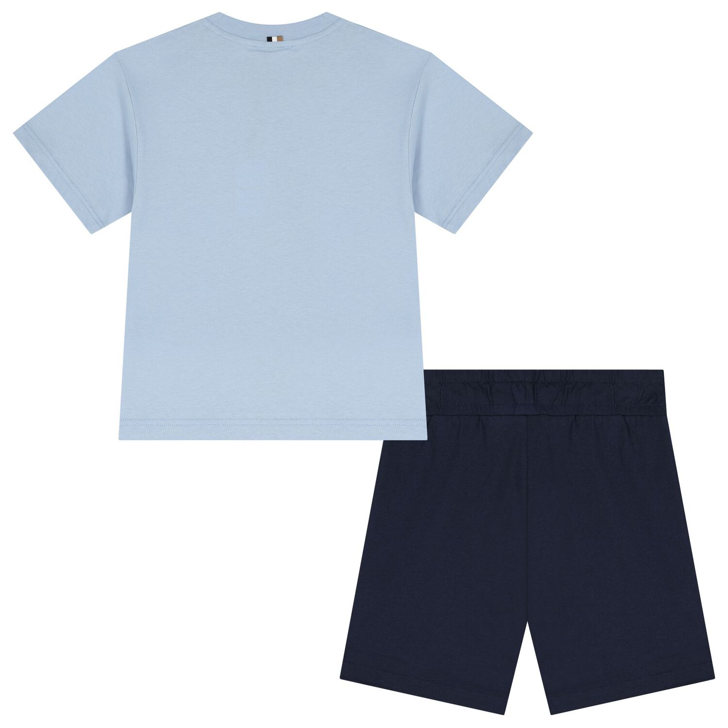 Boys Blue & Navy Blue Logo Shorts Set, 1, hi-res