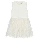 فستان بنات من الدانتيل الزهري باللون العاجي, 1, hi-res