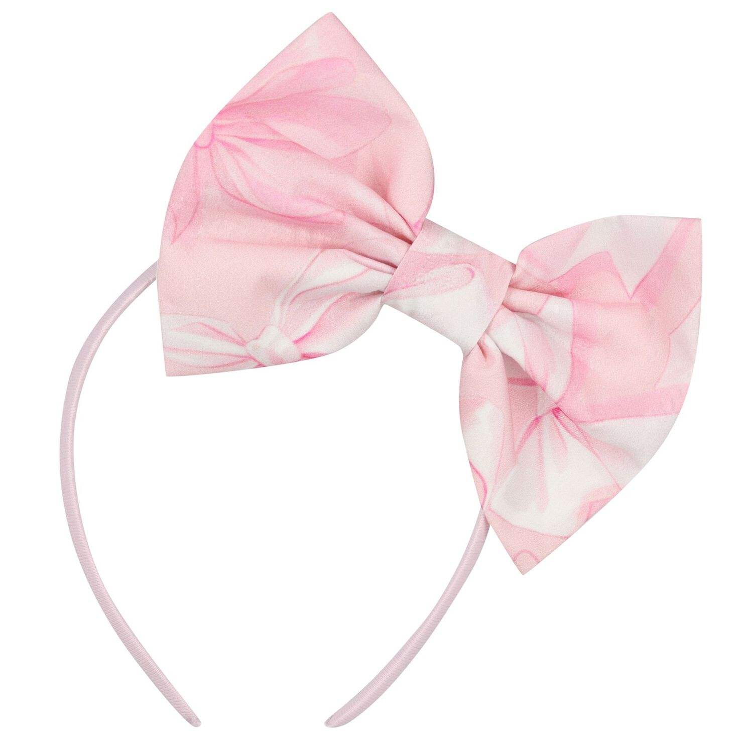 Girls Pink Bow Headband, 1, hi-res