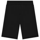 Boys Black Logo Shorts, 1, hi-res