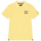 Boys Yellow Logo Embroidery Polo Shirt, 4, hi-res