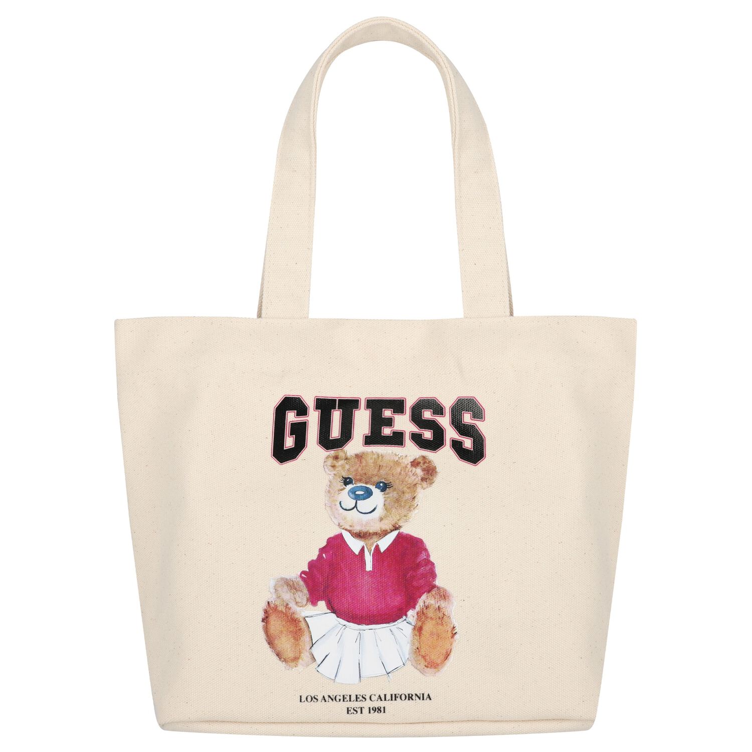 Girls Ivory Teddy Bear Logo Tote Bag, 1, hi-res image number null
