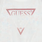 Younger Girls White & Floral Logo Dress, 1, hi-res
