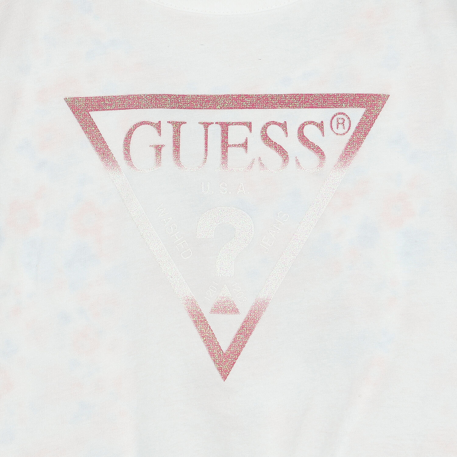 Younger Girls White & Floral Logo Dress, 1, hi-res