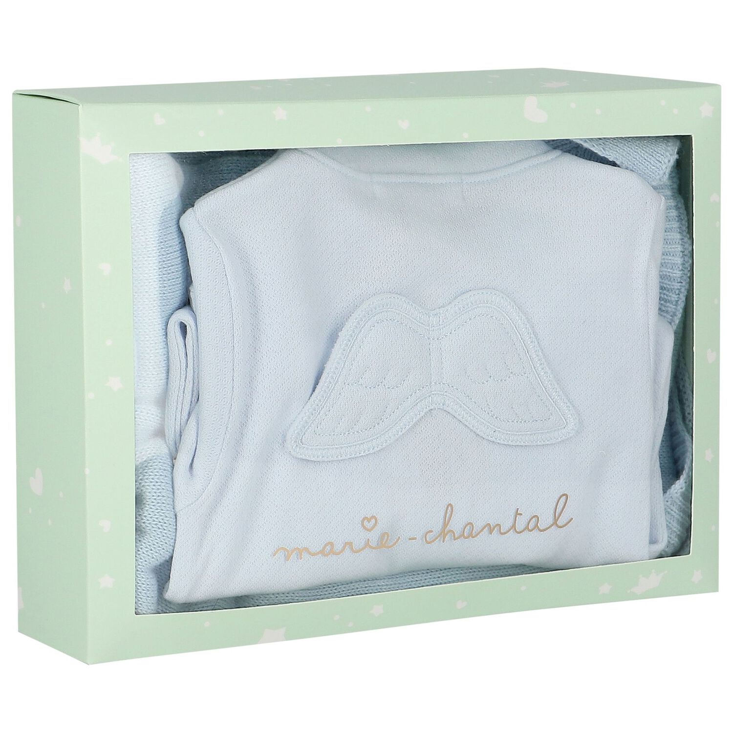 Baby Boys Blue Angel Wings Babygrow Set, 1, hi-res image number null