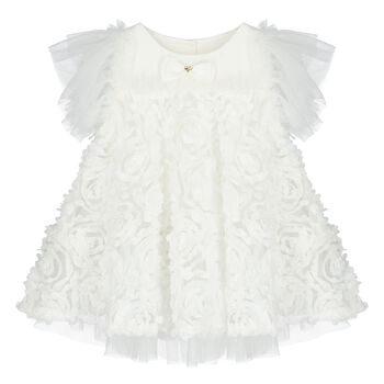 Baby Girls White Ruffled Tulle Dress