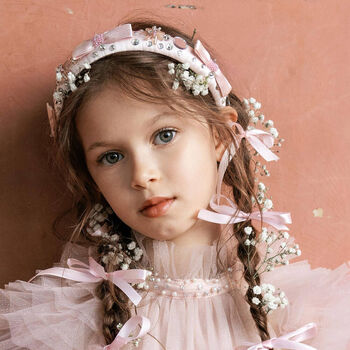 Girls Pink Embellished Headband