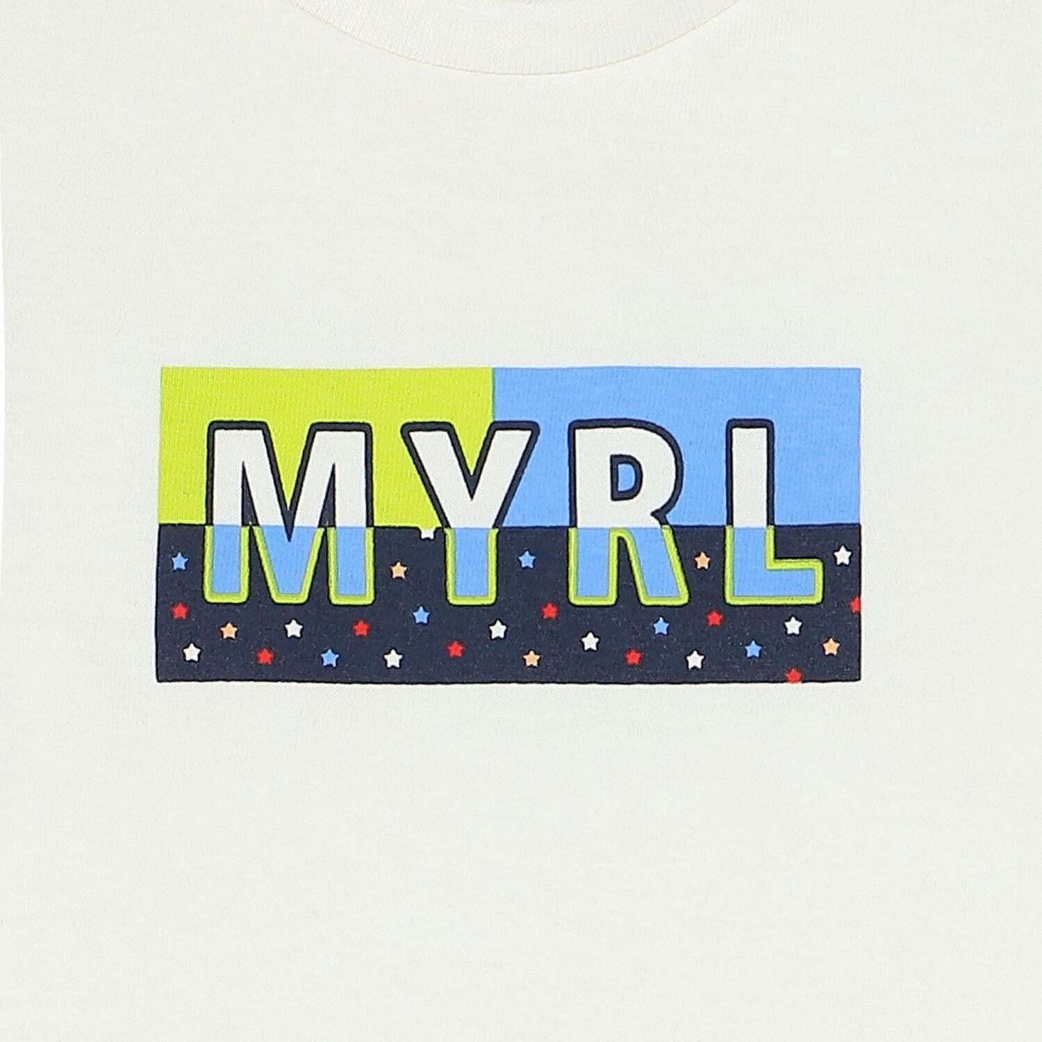 توب باكمام بالشعار باللون العاجى للاولاد, 1, hi-res