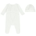 طقم هدية أفرول بالشعار باللون الأبيض, 1, hi-res