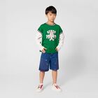 Boys Green & White Elephant Logo Long Sleeve Top, 1, hi-res
