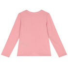 Girls Pink Logo Long Sleeve Top, 1, hi-res