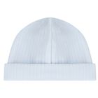 Baby Boys Blue Ribbed Hat, 1, hi-res