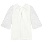 Girls White Embellished Tulle Dress, 1, hi-res