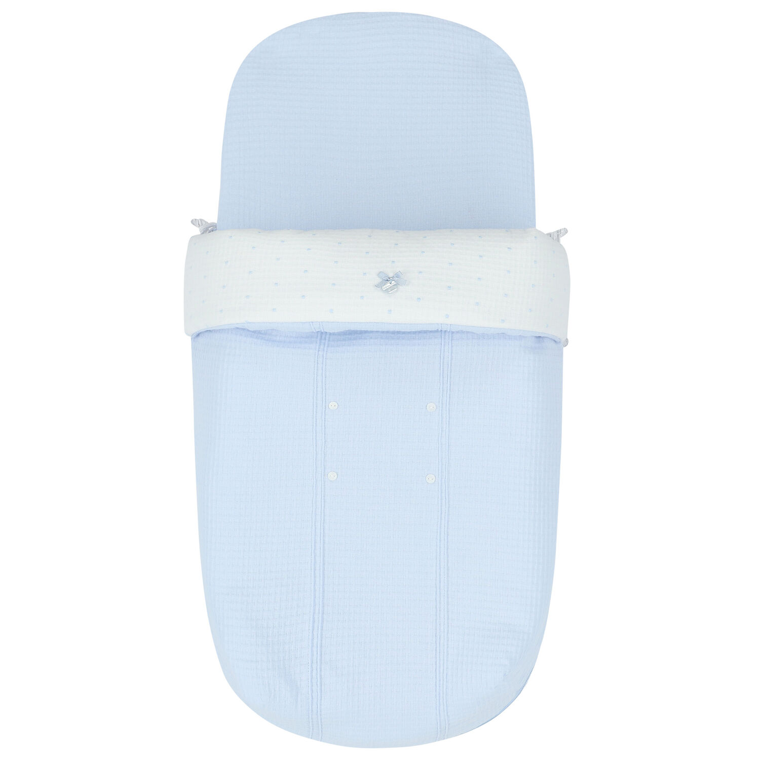 مدس عربة أطفال مزينة بالنقاط باللون الأزرق والأبيض , 1, hi-res image number null