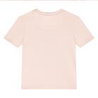 طقم شورت قطن للبنات بالشعار باللون الوردي    , 2, hi-res