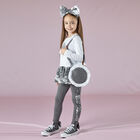 Girls White & Grey Roses Leggings Set, 1, hi-res